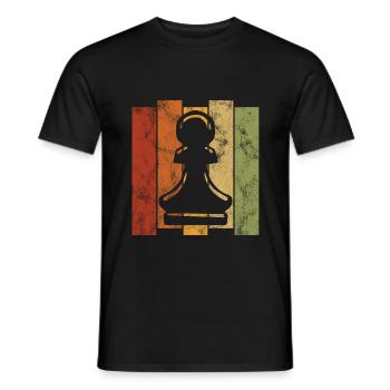 Échecs rétro échecs d’échecs - T-shirt homme - noir - Devant - AI Model Male 178 light (178cm)