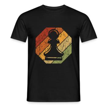 Échecs échecs Rétro Schachmatt - T-shirt homme - noir - Devant - AI Model Male 178 light (178cm)