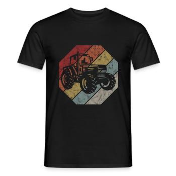 Farmer Tractor Retro Tractor Farm Tractors - Men's T-Shirt - black - Front - AI Model Male 178 light (178cm)