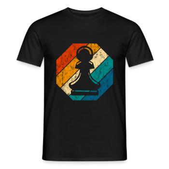 Schachmatt Retro Schachspieler Schachfigur Schach - Männer T-Shirt - Schwarz - Vorne - AI Model Male 178 light (178cm)