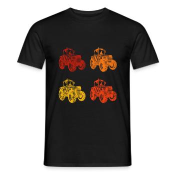 Farm Bauer Tractor Tractor Tractors Retro - Men's T-Shirt - black - Front - AI Model Male 178 light (178cm)