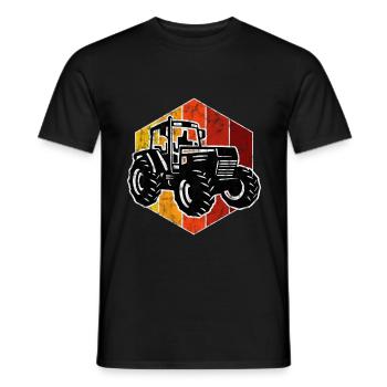 Farm Retro Bauer Tractor Tractors Tractors Tractors - Men's T-Shirt - black - Front - AI Model Male 178 light (178cm)