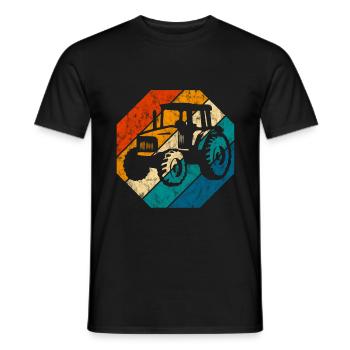 Farm Farmer Tractor Retro Tractors Tractors Tractors - Men's T-Shirt - black - Front - AI Model Male 178 light (178cm)
