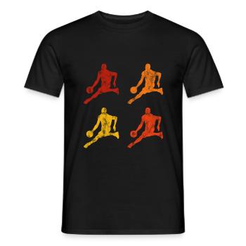Basket-ball basket-ball basketteur rétro - T-shirt homme - noir - Devant - AI Model Male 178 light (178cm)