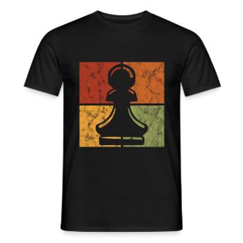 Checkmate Retro Chess Piece Chess Player Chess Player Chess - Men's T-Shirt - black - Front - AI Model Male 178 light (178cm)