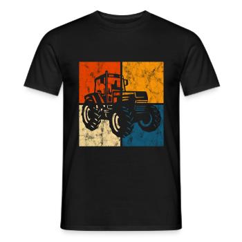 Tractor Farm Retro Bauer Tractors Tractors - Men's T-Shirt - black - Front - AI Model Male 178 light (178cm)
