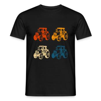 ferme tracteurs paysannes tracteurs rétro tracteurs - T-shirt homme - noir - Devant - AI Model Male 178 light (178cm)