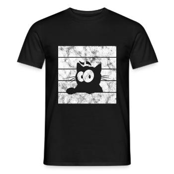 Chat chat Chat Miau Chat - T-shirt homme - noir - Devant - AI Model Male 178 light (178cm)