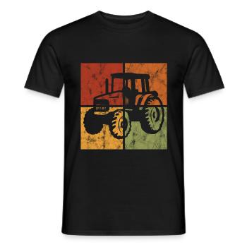 Tracteurs ferme trecker tracteur tracteur tracteur rétro - T-shirt homme - noir - Devant - AI Model Male 178 light (178cm)