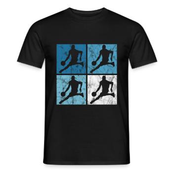 Basket-ball basket-ball basketteur rétro - T-shirt homme - noir - Devant - AI Model Male 178 light (178cm)