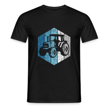 Farm Tractors Tractors Farmer Retro Tractor - Men's T-Shirt - black - Front - AI Model Male 178 light (178cm)