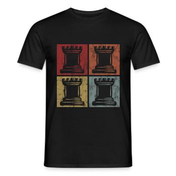 Jeu d’échecs Rétro Schachmatt Échecs - T-shirt homme - noir - Devant - AI Model Male 178 light (178cm)