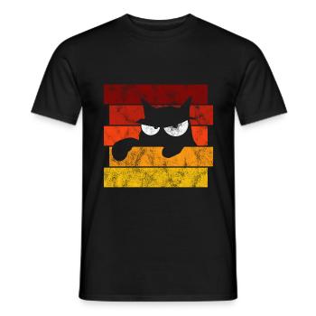 Chat Chat Miau Chat Rétro Chats - T-shirt homme - noir - Devant - AI Model Male 178 light (178cm)
