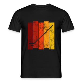 Ice Hockey Ice Hockey Retro Skates Puck Ice - Men's T-Shirt - black - Front - AI Model Male 178 light (178cm)