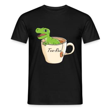 Tea-Rex Süßer T Rex Dinosaur Dino Tee Liebhaber - Männer T-Shirt - Schwarz - Vorne - AI Model Male 178 light (178cm)