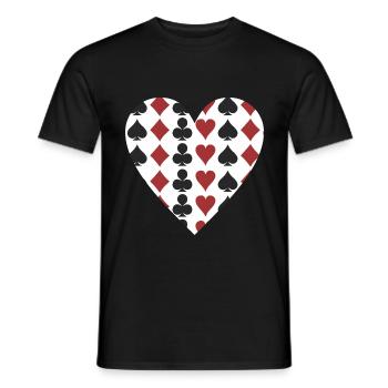 Jeu de cartes Poker Heart - T-shirt homme - noir - Devant - AI Model Male 178 light (178cm)