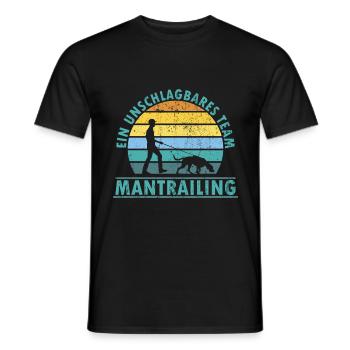Mantrailing Team Fährtenhund Spürhund - Männer T-Shirt - Schwarz - Vorne - AI Model Male 178 light (178cm)