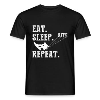 Kiteboarding Kite Kiten - Eat Sleep Kite Kitesurfe - Männer T-Shirt - Schwarz - Vorne - AI Model Male 178 light (178cm)