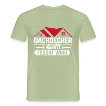Dachdecker Handwerker Lustig - Männer T-Shirt - Sage - Vorne - AI Model Male 178 light (178cm)