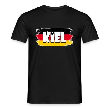 Kiel Deutschland Flagge - Männer T-Shirt - Schwarz - Vorne - AI Model Male 178 light (178cm)