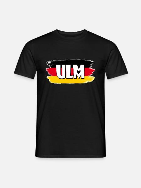 Flag of Ulm, Germany - Men's T-Shirt - black