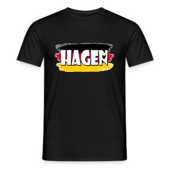 Hagen Germany Flag - Men's T-Shirt - black - Front - AI Model Male 178 light (178cm)
