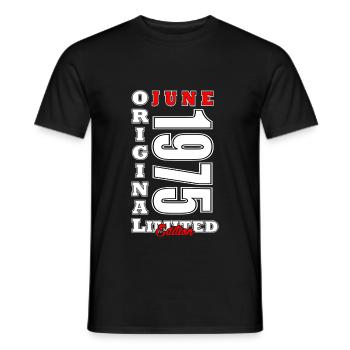 Juin 1975 Edition Limitée Parfaitement Vieilli 1975 Juin - T-shirt homme - noir - Devant - AI Model Male 178 light (178cm)