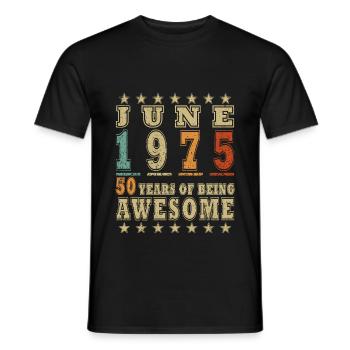 Legenden wurden im Juni 1975 geboren - Männer T-Shirt - Schwarz - Vorne - AI Model Male 178 light (178cm)