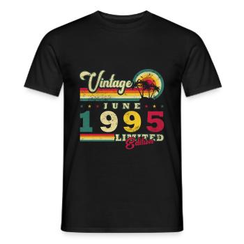 Geburtstag Juni 1995 Juni 1995 June 1995 - Männer T-Shirt - Schwarz - Vorne - AI Model Male 178 light (178cm)
