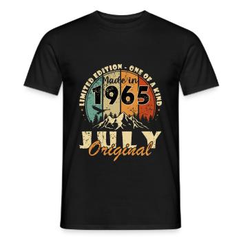 July 1965 July 1965 birthday july 1965 - Men's T-Shirt - black - Front - AI Model Male 178 light (178cm)