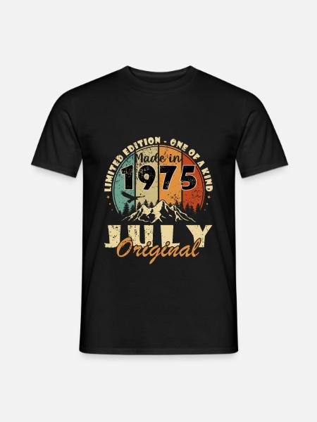 July 1975 July 1975 Birthday July 1975 - Men's T-Shirt - black