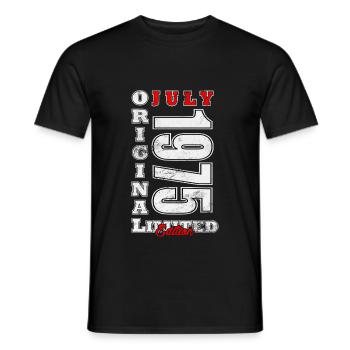 July 1975 | Birthday 1975 Vintage July 1975 - Men's T-Shirt - black - Front - AI Model Male 178 light (178cm)