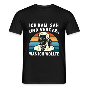 Ich kam, sah und vergaß was ich wollte - Männer T-Shirt - Schwarz - Vorne - AI Model Male 178 light (178cm)