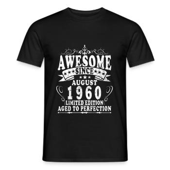 Août 1960 Rétro Août 1960 Août 1960 Jubilé - T-shirt homme - noir - Devant - AI Model Male 178 light (178cm)