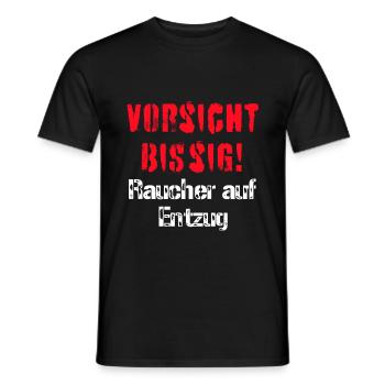 Vorsicht bissig! Raucher auf Entzug - Männer T-Shirt - Schwarz - Vorne - AI Model Male 178 light (178cm)