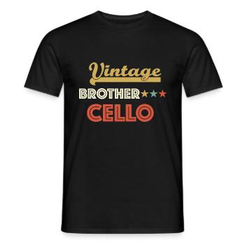 Vintage Cello Frère - T-shirt homme - noir - Devant - AI Model Male 178 light (178cm)