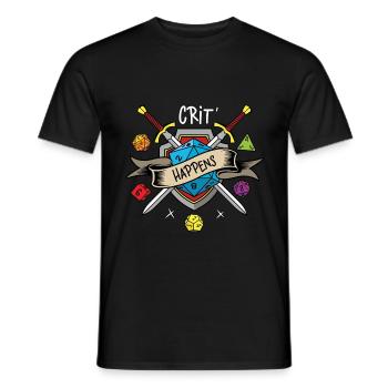 Crit happens - Men's T-Shirt - black - Front - AI Model Male 178 light (178cm)