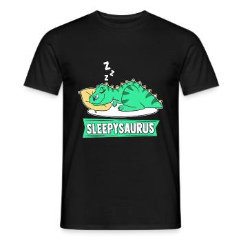 Sleepysaurus Favorite Shawl Shirt Pajamas Din - Men's T-Shirt - black - Front - AI Model Male 178 light (178cm)