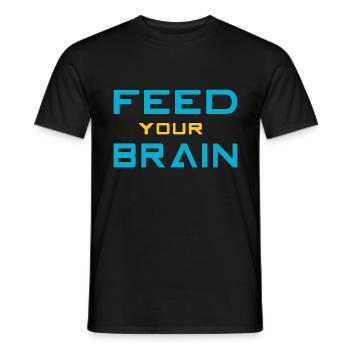 Feed your brain - füttere Dein Gehirn - Men's T-Shirt - black - Front - AI Model Male 178 light (178cm)