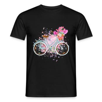 Fleurs Fleurs Dames Vélo Vélo Dames - T-shirt homme - noir - Devant - AI Model Male 178 light (178cm)