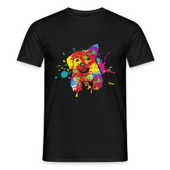Golden Retriever Pop Art Motiv für Hundebesitzer G - Männer T-Shirt - Schwarz - Vorne - AI Model Male 178 light (178cm)