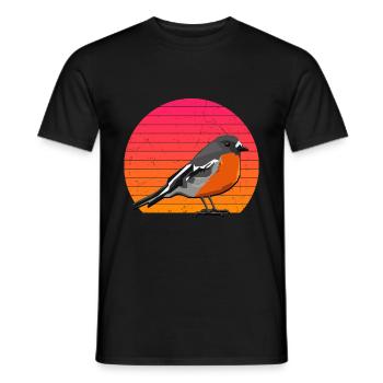 Rotkehlchen Vogelfreund Vogelfan Vintage Natur Lie - Männer T-Shirt - Schwarz - Vorne - AI Model Male 178 light (178cm)