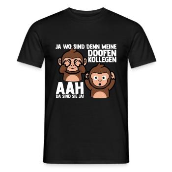 Doofe Kollegen Arbeitsplatz Rente Abschied Arbeits - Männer T-Shirt - Schwarz - Vorne - AI Model Male 178 light (178cm)