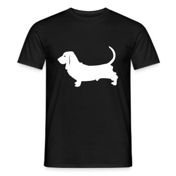 Basset Hound - Men's T-Shirt - black - Front - AI Model Male 178 light (178cm)