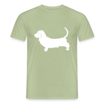 Basset Hound - Men's T-Shirt - sage - Front - AI Model Male 178 light (178cm)