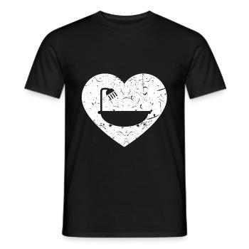 Bathtub in the heart - Men's T-Shirt - black - Front - AI Model Male 178 light (178cm)
