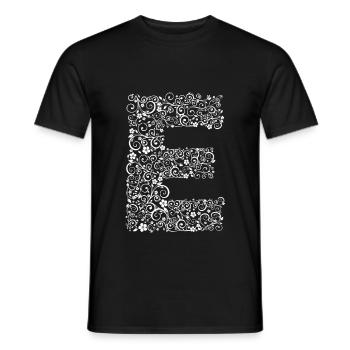 Letter E - Men's T-Shirt - black - Front - AI Model Male 178 light (178cm)