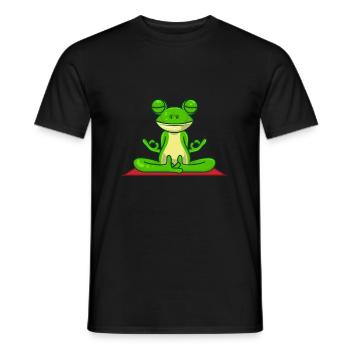 Yoga frog cross-legged - Men's T-Shirt - black - Front - AI Model Male 178 light (178cm)