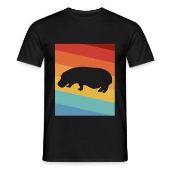 Hippopotamus Africa Safari Hippo - Men's T-Shirt - black - Front - AI Model Male 178 light (178cm)