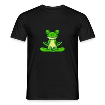 Yoga frog namaste - Men's T-Shirt - black - Front - AI Model Male 178 light (178cm)
